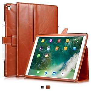 KAVAJ iPad Pro 12.9 Case Leather Cover London for Apple iPad Pro 129 2017 Cognac-Brown Genuine C