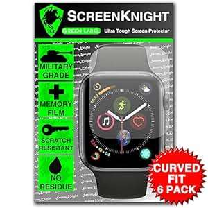 ScreenKnight Apple Watch Series 4 Screen Protector 44mm Military shield curved fit 6 Pack