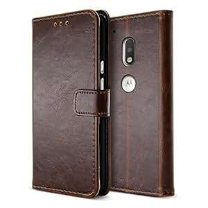 BELK Motorola Moto G4 Play Case, Retro Vintage Leather Wallet Case for Motorola Moto G4 Play, Class