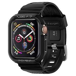 Spigen Rugged Armor Pro Designed Apple Watch Case 44mm Series 5/Series 4 Black (Black)