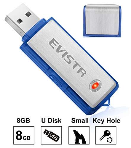 Digital Voice Recorder; EVISTR Simple USB Voice Recorder 8GB Flash Drive Sensiti