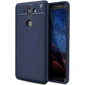 Nokia 8 Sirocco Case KuGi Hexagon Lines TPU Ultra Slim Back Case Shock Absorbing Bumper Prote (Blue)