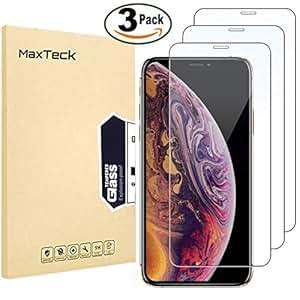 MaxTeck 3 Pack iPhone 11 Pro iPhone XS X Screen Protector 0.26mm 9H Tempered Glass Screen Protector