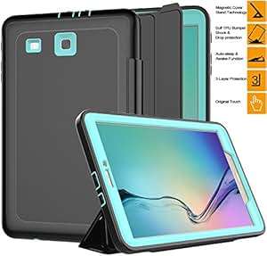Samsung Galaxy Tab E 9.6 Case SAYMAC Heavy Duty Shockproof 3-Layer Full Protection Rugged Hybrid