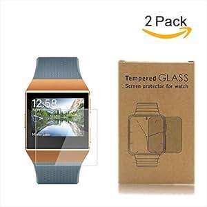 Fitbit Ionic Screen Protector 2-Pack Pinhen Tempered Glass Screen Protector Film for Fitbit Ionic Gl