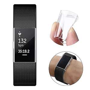 Kmasic Screen Protector Compatible Fitbit Charge 2 Ultra Slim Soft Full Cover Case Compatible Fitbit