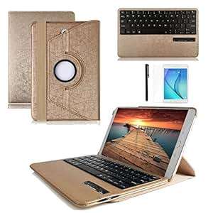 Tab S2 9.7 SM-T810/SM-T815 360 Rotating keyboard case Boriyuan luxury Golden 360 Degree Rotati