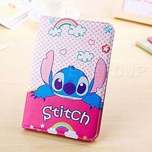 iPad 2/3/4 Case Cute kids Disney Cartoon Frozen Princess Pattern Stand Up Flip Folio C (Lilo Stitch)