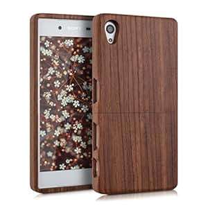 kwmobile Natural wood case for the Sony Xperia Z5 in rosewood dark brown