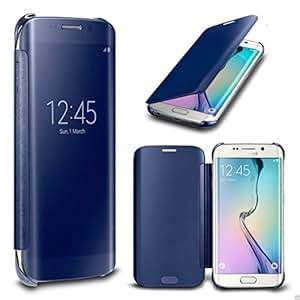 N4U Online - Luxury Mirror Smart View Clear Flip Case Cover For Samsung Galaxy S6 & S6 EDGE (Samsu