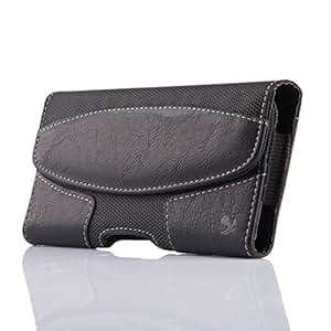 iNNEXT Black Belt Clip Leather Case Horizontal Pouch Holster Cover Carrying Case for IPHONE 6 PLUS,