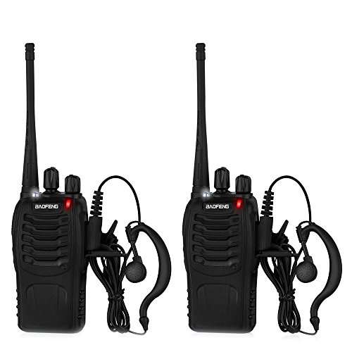 ESYNIC Baofeng 2 pcs Long Range Two-Way Radio BF-888S UHF 400-470MHz Walkie Talkie with Original Ear