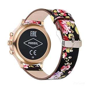 YOOSIDE Fossil Q Venture Watch Strap 18mm Quick Release Leather Watch BStrap f (Red Flower)