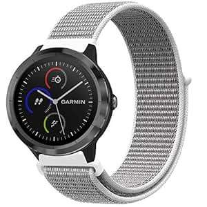 FINTIE Garmin Vivoactive 3 B20mm Nylon Sport Loop Replacement Strap Accessories B (Seashell)