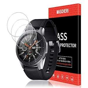 MASCHERI Samsung Galaxy Watch 46mm Screen Protector 3 Pack SmartWatch Tempered Glass Clear With