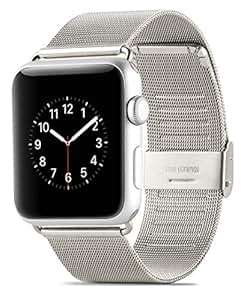 JAMMYLIZARD Watch Strap Milanese Woven Stainless Steel Mesh 38mm the Ap (38mm)(Milanese Silver)