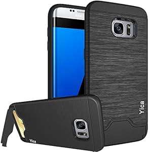 Samsung Galaxy S7 Edge Case Yica Slim Fit Dual Layer Protective Case Cover with Card Slot Stand Ho