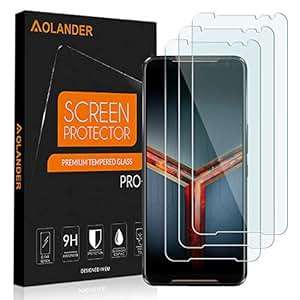 AOLANDER Screen Protector Asus ROG Phone 2 ZS660KL Tempered Glass HD Premium Film 9H Hardn