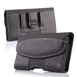 iNNEXT iPhone 7 Plus Black Belt Clip Leather Case Horizontal Pouch Holster Cover Carrying Case for