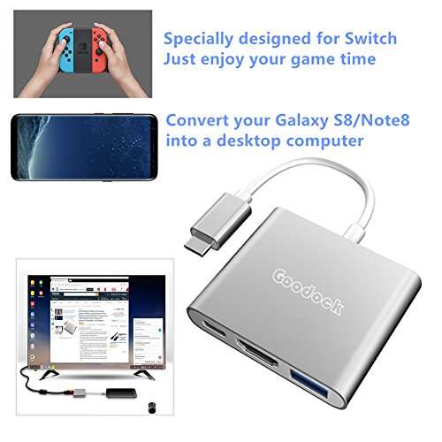 Desktop PC Station for Samsung Galaxy S8 Note 8; Goodock Dock Set for Nintendo S