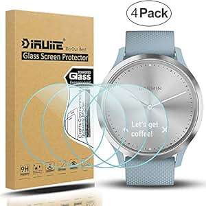 Diruite 4-Pack Garmin Vivomove HR Screen Protector Tempered Glass Garmin Vivomove HR 2.5D 9