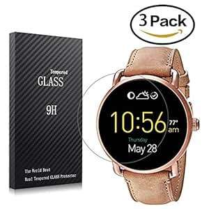 Youniker 3 Pack Fossil Q Wander Gen 2 Screen Protector Tempered Glass Fossil Q Wander 2nd Gen Screen