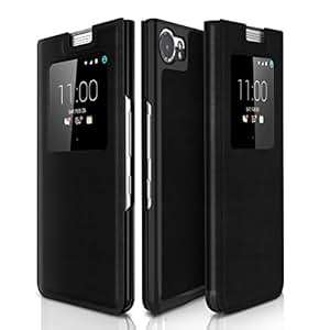 BlackBerry KEYone Case Myriann Flip PU Leather Full Coverage Luxury Hard PC Back Case Cover with S