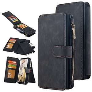 Galaxy Note 8 Case Snewill 14 Card Slots Wallet Case with Zipper Cash Storage Magnetic Detachable