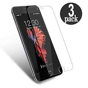 iPhone 6 6S Screen Protector 3 Pack WEOFUN Tempered Glass Screen Protector iPhone (Transparent)