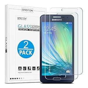 2 Pack Samsung Galaxy A3 2015 Screen Protector OMOTON Tempered Glass Screen Protector for Samsung A3