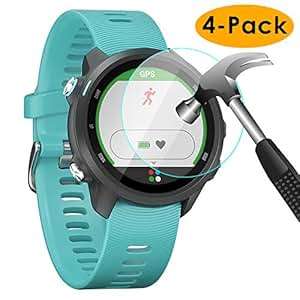 KIMILAR Screen Protector Garmin Forerunner 245/Garmin Vivoactive 3 4 Pack Anti-scratch Tempered