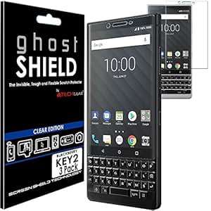 TECHGEAR 3 Pack Screen Protectors to fit BlackBerry Key2 ghostSHIELD Edition Genuine Reinforced Fle