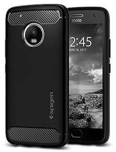 Moto G5 Plus Case Spigen Rugged Armor Resilient Black Ultimate protection from drops and impacts for
