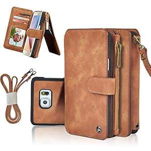 Galaxy S7 Edge Case CORNMI Samsung Galaxy S7 Edge Wallet Case Vintage Leather Magnetic Flip Walle