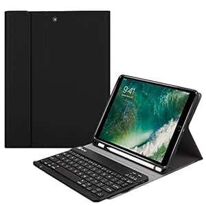 FINTIE iPad 9.7 2018 Keyboard Case Built-in Pencil Holder SlimShell Soft TPU Back Protective St