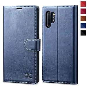 OCASE Samsung Galaxy Note 10 Plus Case Leather Flip Wallet Case Card Slots Kicks (Samsung Blue)
