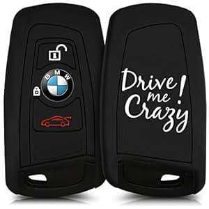 kwmobile Silicone case for BMW 3-Button Remote Car Key cover protection case in Design Drive me c