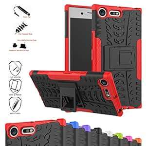 Sony XZ Premium CaseMama Mouth Shockproof Heavy Duty Combo Hybrid Rugged Dual Layer Grip Cover wit