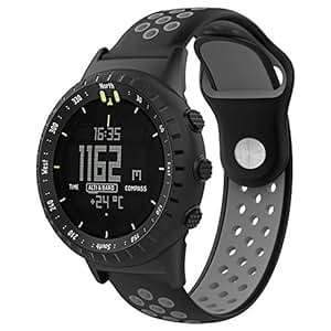 Auto Echo Active Soft Lugs Suunto Core All Black Sport Smart Watch Replacement Strap Silicone Br