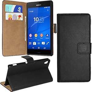Sony Xperia XZ Case Cover easyDigital Sony Xperia XZ Black Premium Leather Wallet Stand Case /