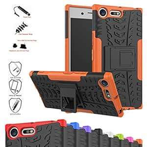 Sony XZ Premium CaseMama Mouth Shockproof Heavy Duty Combo Hybrid Rugged Dual Layer Grip Cover wit