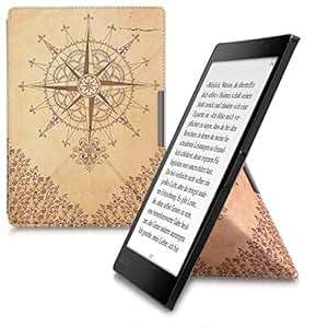 kwmobile Origami Case for Kobo Aura ONE Ultra Slim Fit Premium PU Leather Cover with Stand Dark Brow