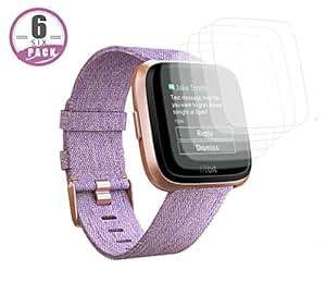 Aresh compatible Fitbit Versa Screen Protector 6-PACK Fitbit Versa Case Protector Accessories Liquid
