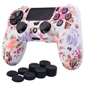 YoRHa Water Transfer Printing Camouflage Silicone Cover Skin Case for Sony PS4/slim/Pro controller x