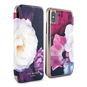 Ted Baker Official CANDEECE Highly Protective Mirror Folio Case iPhone X Blushing Bouquet