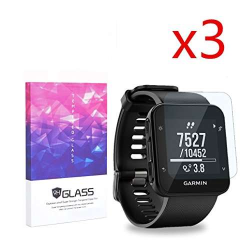 Elecguru 3X Garmin Forerunner 35 Screen Protector Crystal Clear 9H 2.5D Tempered Glass Screen Protec