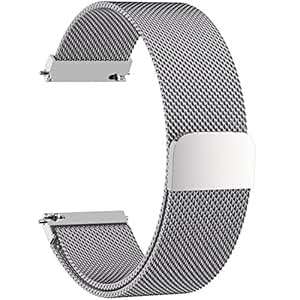Fullmosa 14mm 16mm 18mm 19mm 20mm 22mm 24mm Watch Strap Quick Release 6 Colors M (18mm)(Silver)