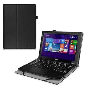 Fintie Acer Aspire Switch 10 E SW3-013 Folio Case 2-in-1 Premium Vegan Lea (Switch 10 E Pro7)(Black)