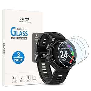 OOTSR 3 Pack Screen Protector Garmin Forerunner 735XT Full Coverage Tempered Glass Screen Protec