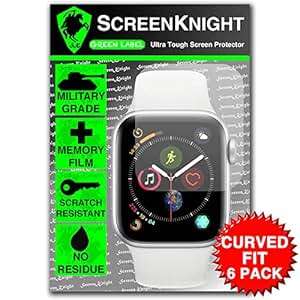ScreenKnight Apple Watch Series 4 Screen Protector 40mm Military shield curved fit 6 Pack